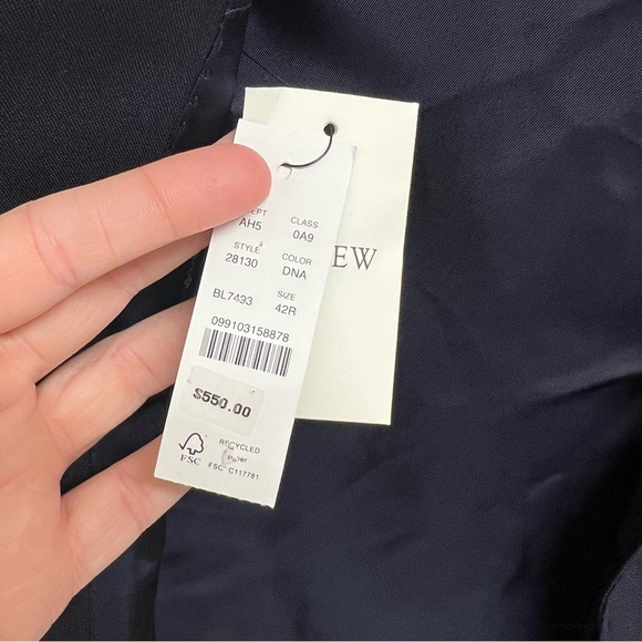 J. Crew Ludlow Slim-fit suit jacket in Italian wool in Navy Blue Size 42R - Picture 12 of 16